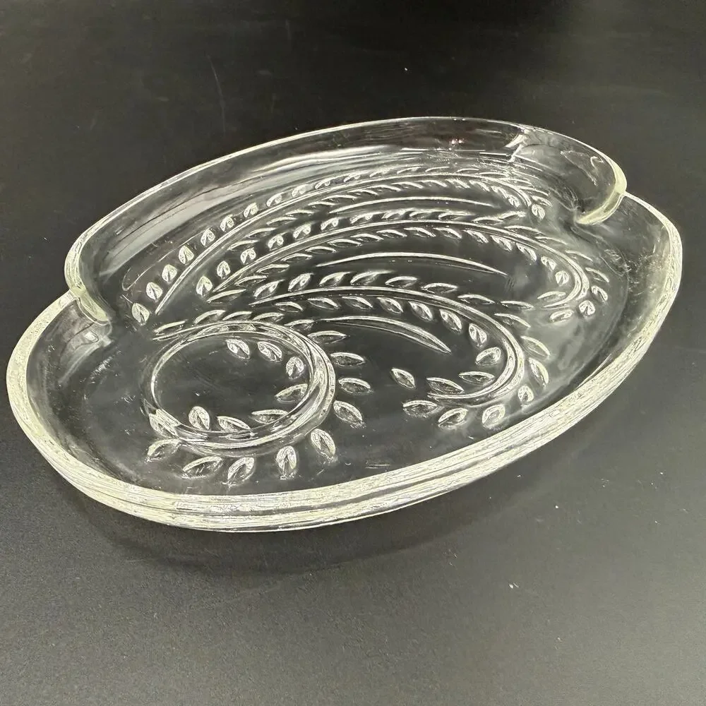 set of 4 vintage Federal Glass Homestead Snack Plates glassware serving dish